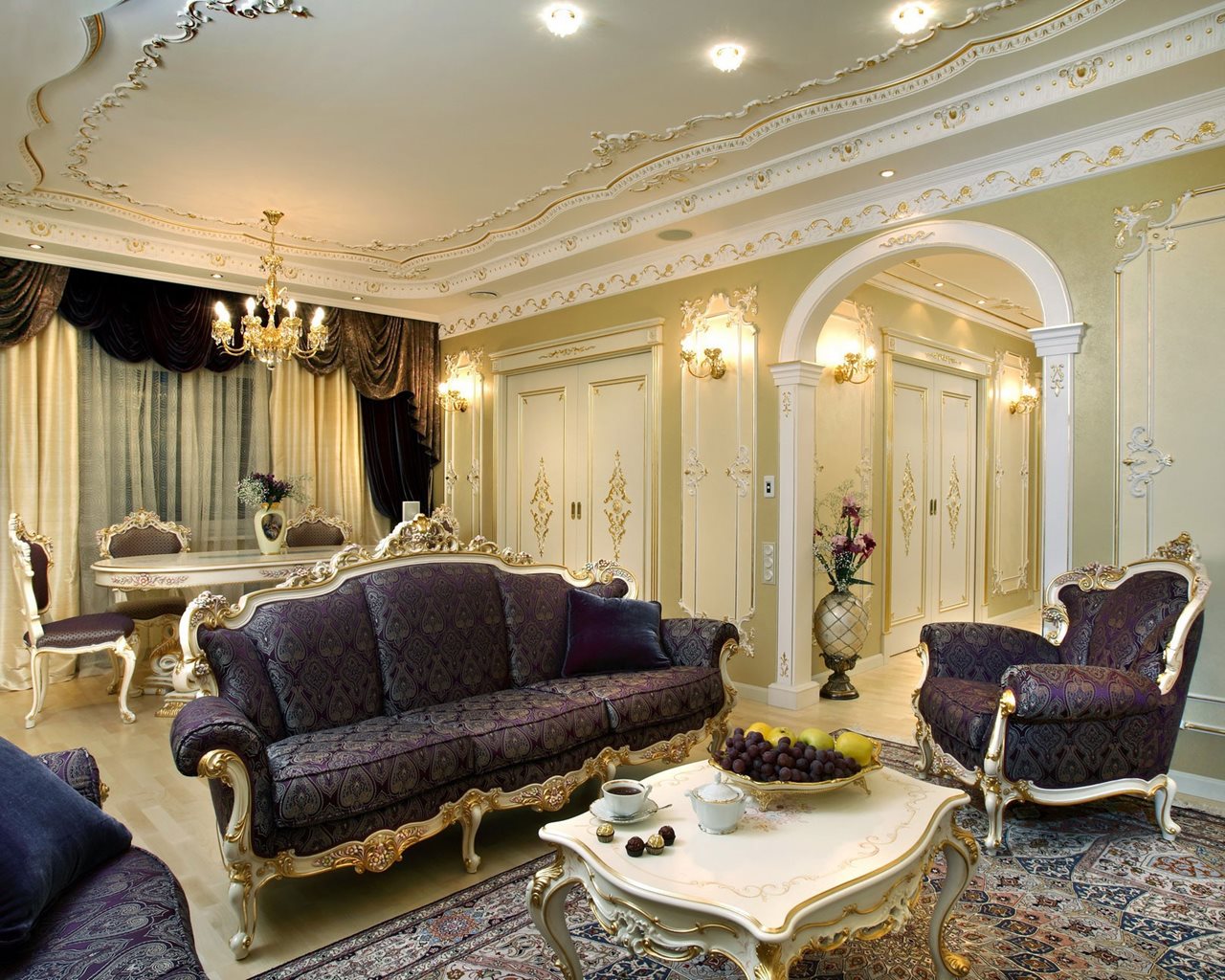 modern baroque style living room