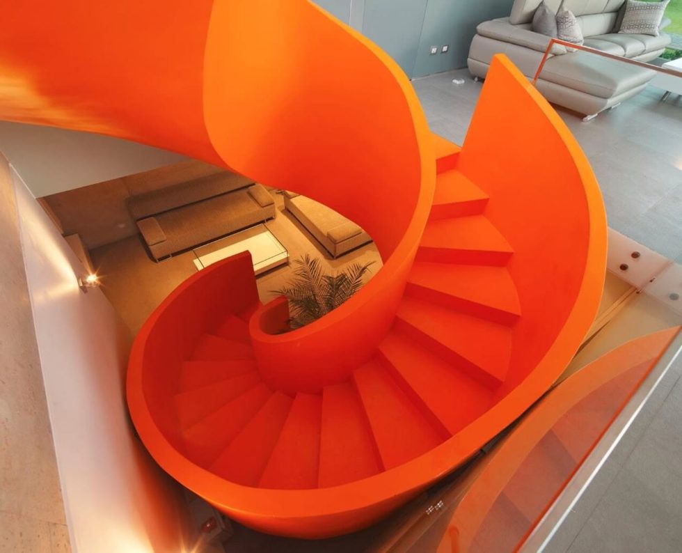 Attractive Open-Terraced House with Orange Staircase 2