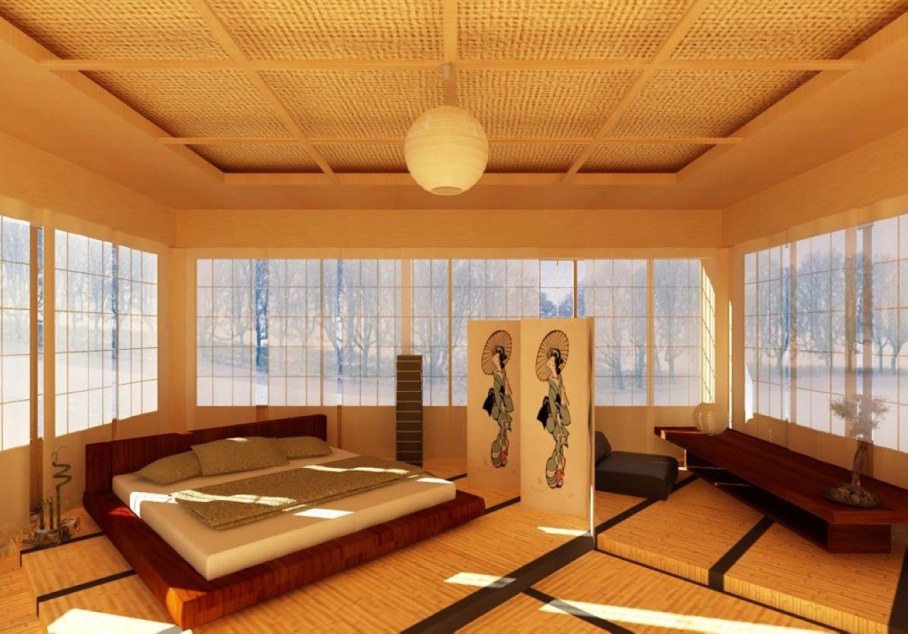 Bedroom in Japanese style - The floor should be pleasant for bare feet smooth and warm