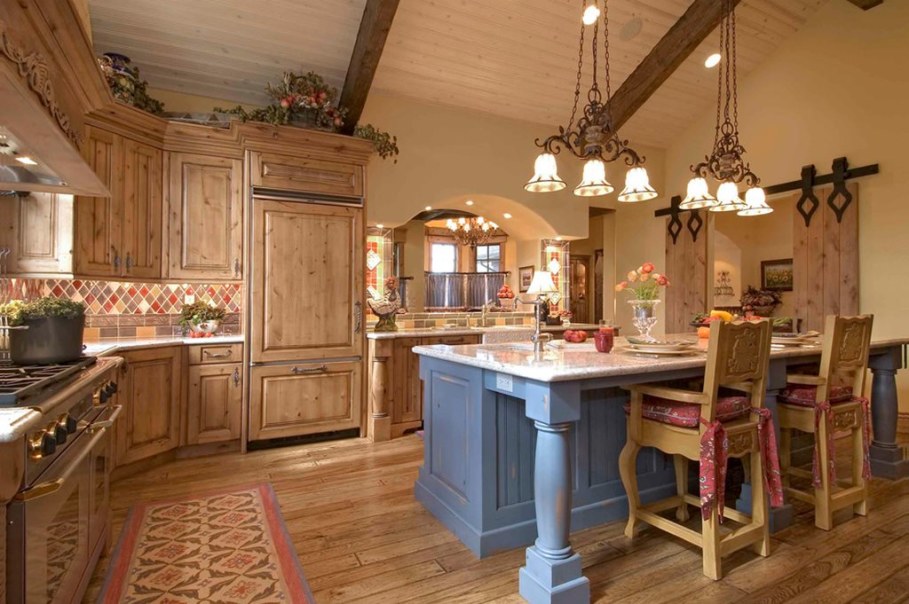 Country style kitchen - lighting ideas