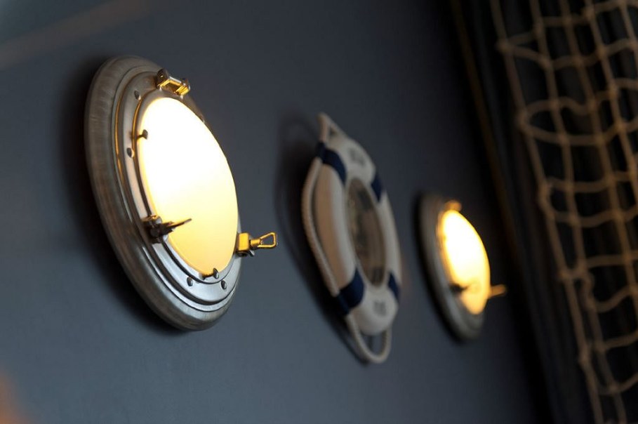 Lights in the shape of of portholes