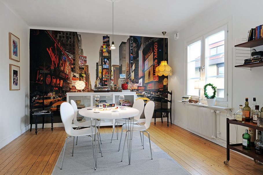 Apartment With Light And Colourful Interior - Full-wall paintings