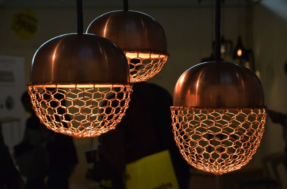 Copper lamps in the acorn form 2