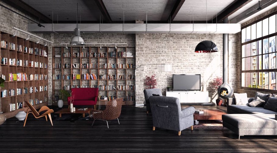 Industrial Loft Project - living room design ideas