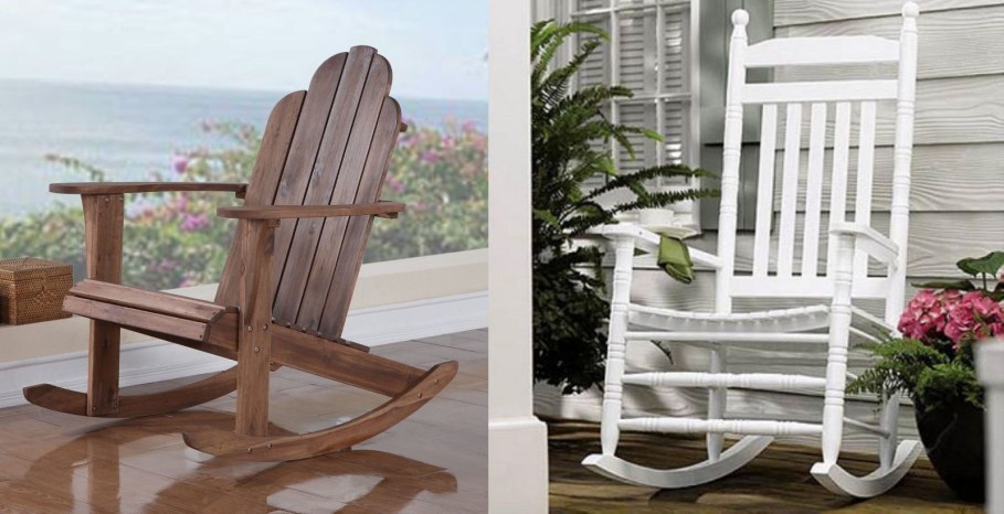 Wooden rocking-chair for outdoor use