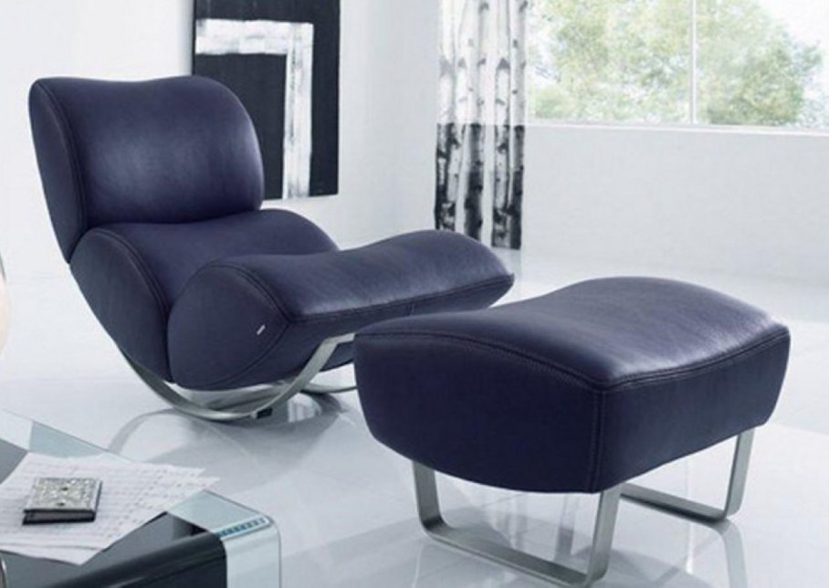 modern rocking-chair with soft leather