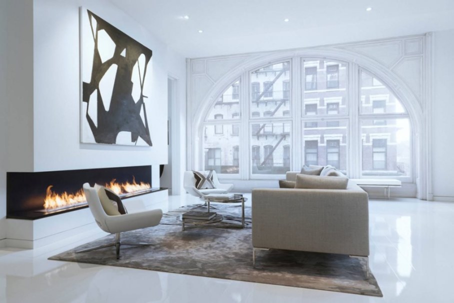 Bleecker Street Loft - Living room with Fireplace