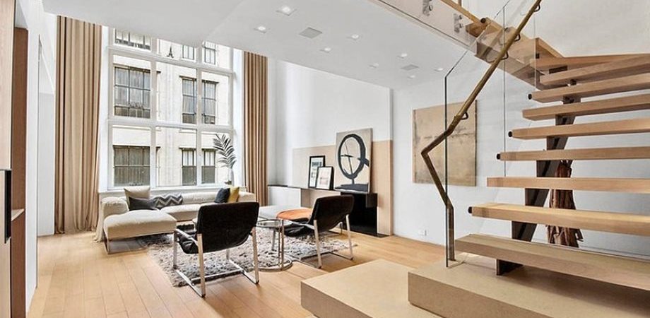 Modern interior design of a duplex apartment in New York