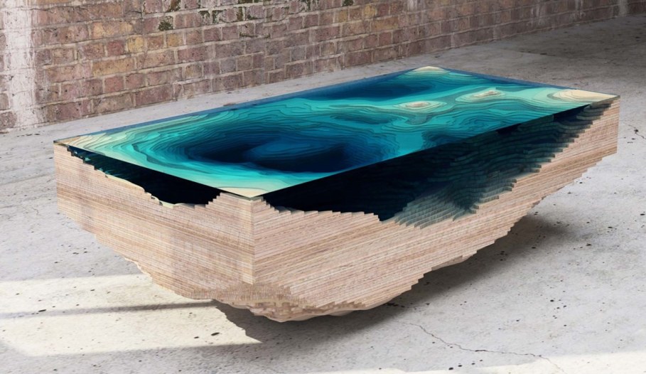 Abyss table by Duffy London in the form of a 3D map of the sea 7