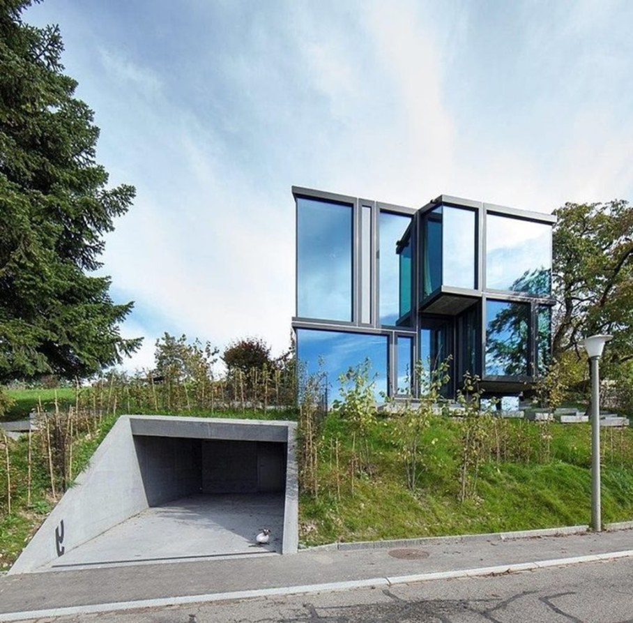 Design country house of glass and concrete 5
