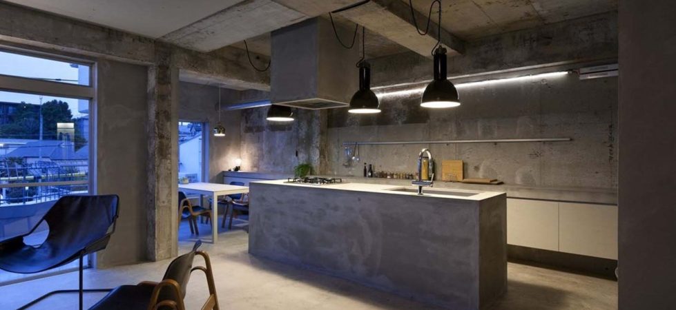 Interior design: a concrete apartment