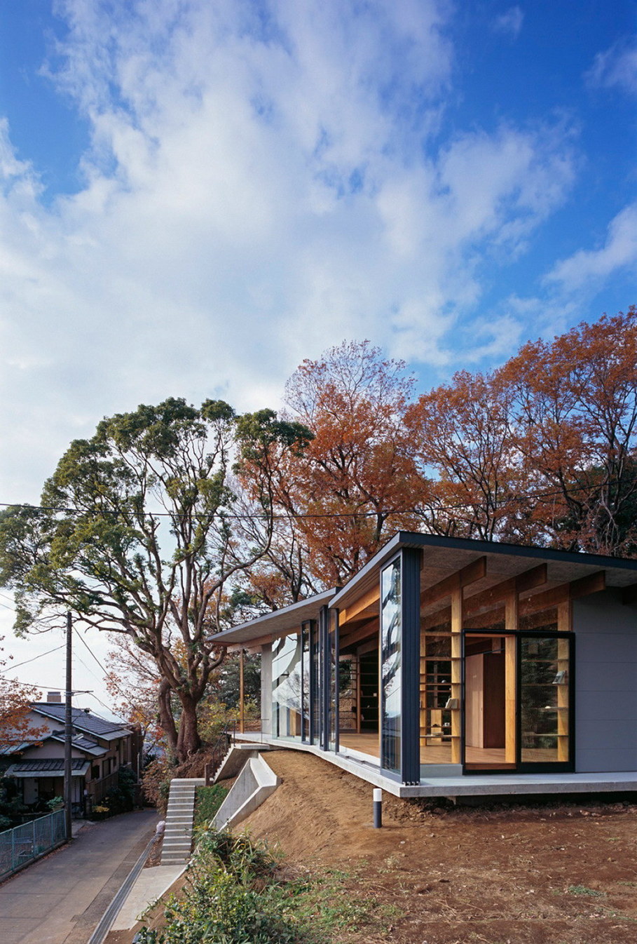 The house is on top of a ridge in Japan 20