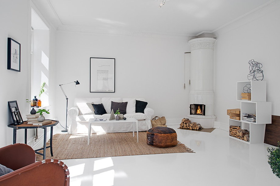 The snow-white three bedroom apartment in Sweden 1