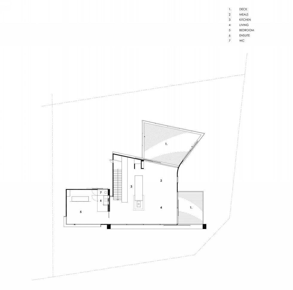 The country house Dame of Melba for resting at the ocean shore from Seeley Architects - Upper Floor Plan