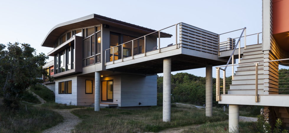 The country house on the sand dunes of Cape Cod, United States