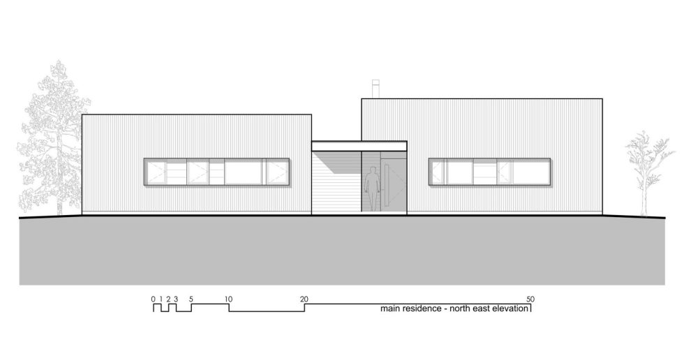 Original Project Of The House In Capitol Reef National Park From Imbue Design Bureau - Main Residence Elevation North