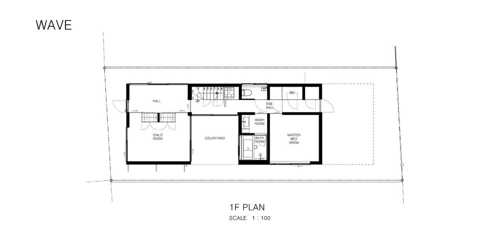 The Wave house by the APOLLO Architects & Associates studio - First Floor Plan
