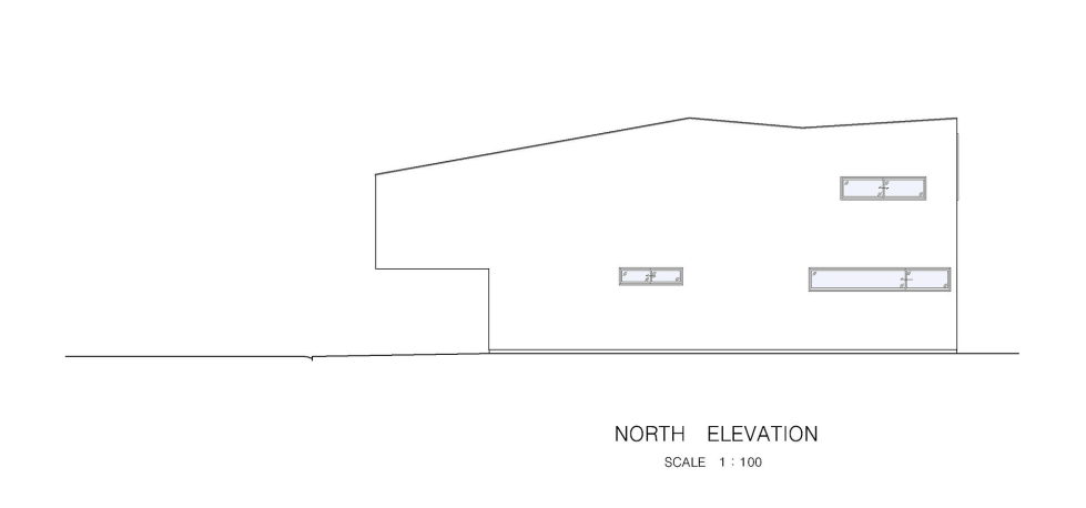 The Wave house by the APOLLO Architects & Associates studio - North Elevation Plan