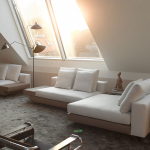 The mansard apartment in loft style in Vienna from Bernd Gruber studio