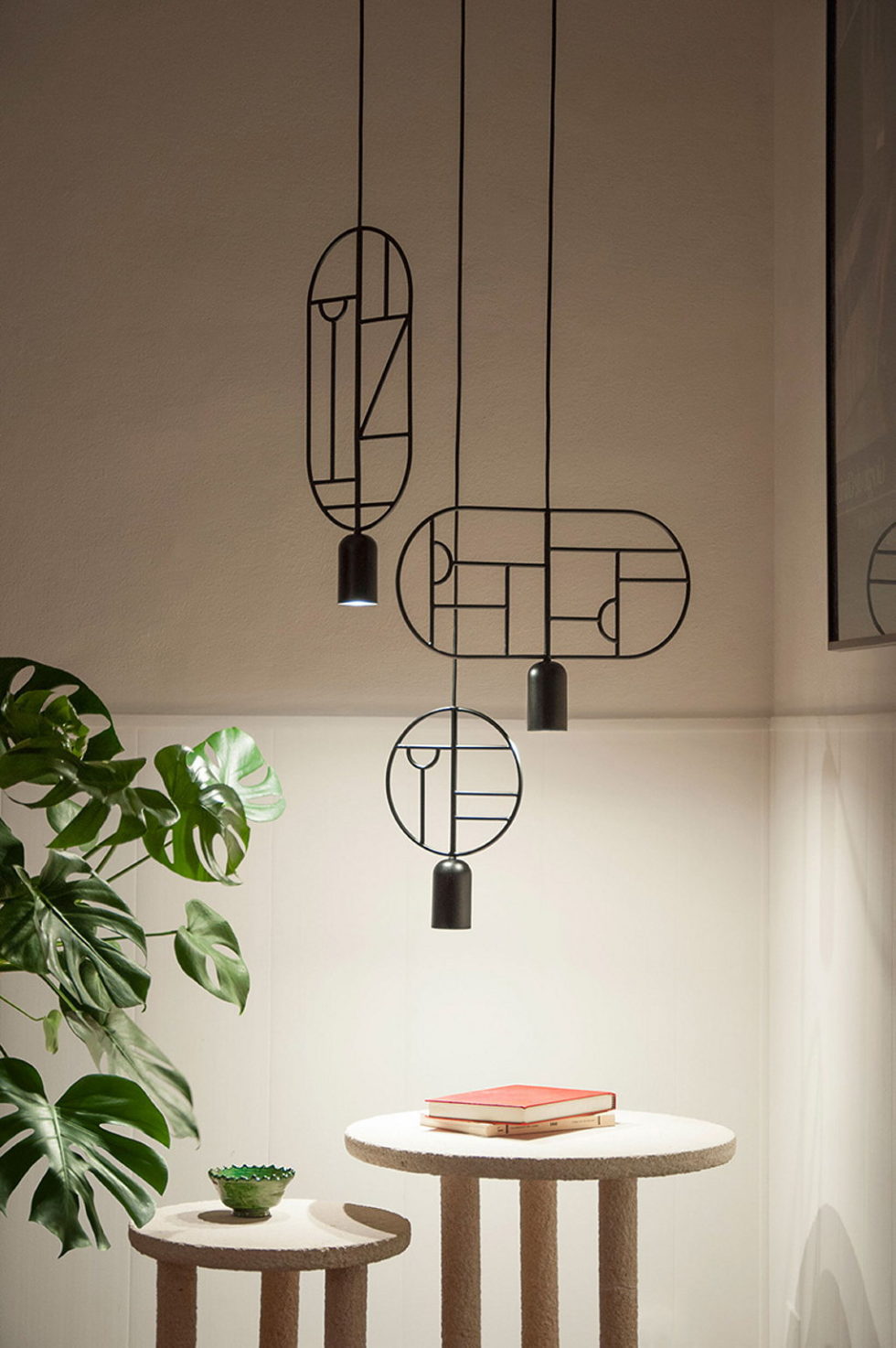Minimalist pendant lamps Lines & Dots from Goula Figuera studio 8