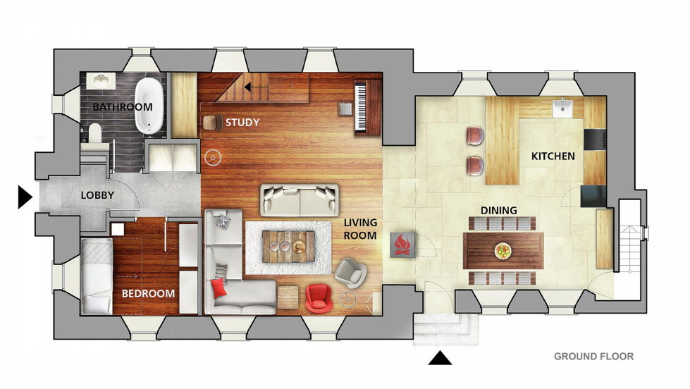 Transforming of the monastery into a house by the project of the Evolution Design studio – Plan 1