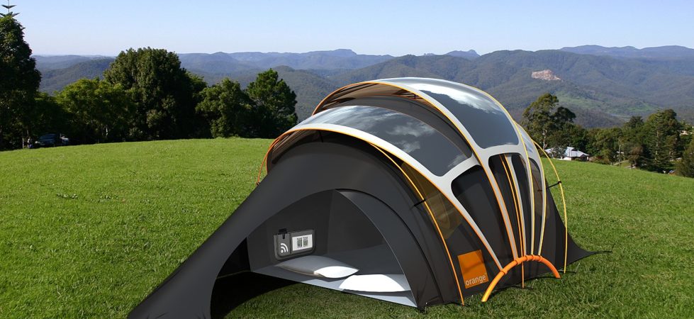 Orange Solar Tent The Innovative Tent With The Inbuilt Battery Charger For Mobile Devices 1