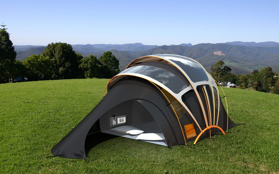 Orange Solar Tent The Innovative Tent With The Inbuilt Battery Charger For Mobile Devices 1