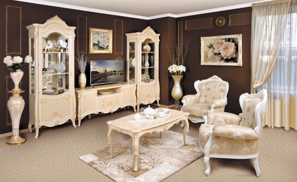 Beige and Brown color living room design