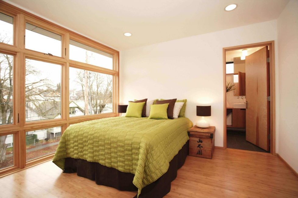 Green and Beige bedroom design