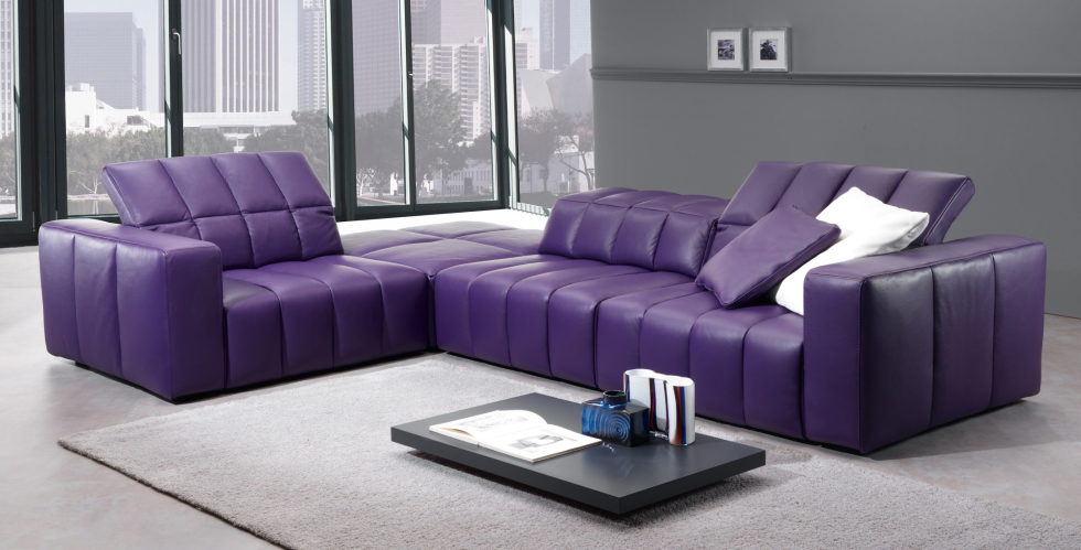 lilac and grey colors in the interior