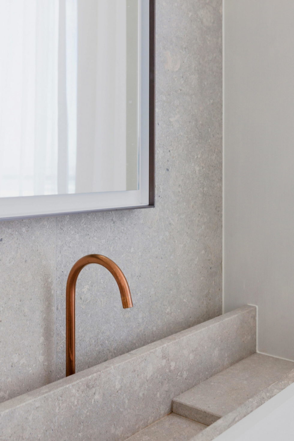 Stone and Wood in The Interior of The Penthouse In Belgium 7