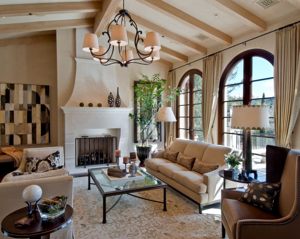 Mediterranean Style Living Room Design Home Table Art