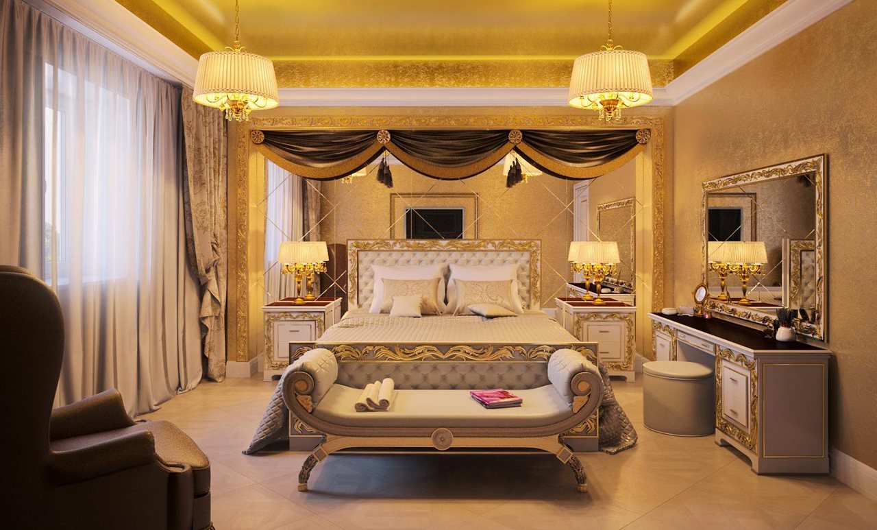 Luxury Empire Style Bedroom Interior Design 