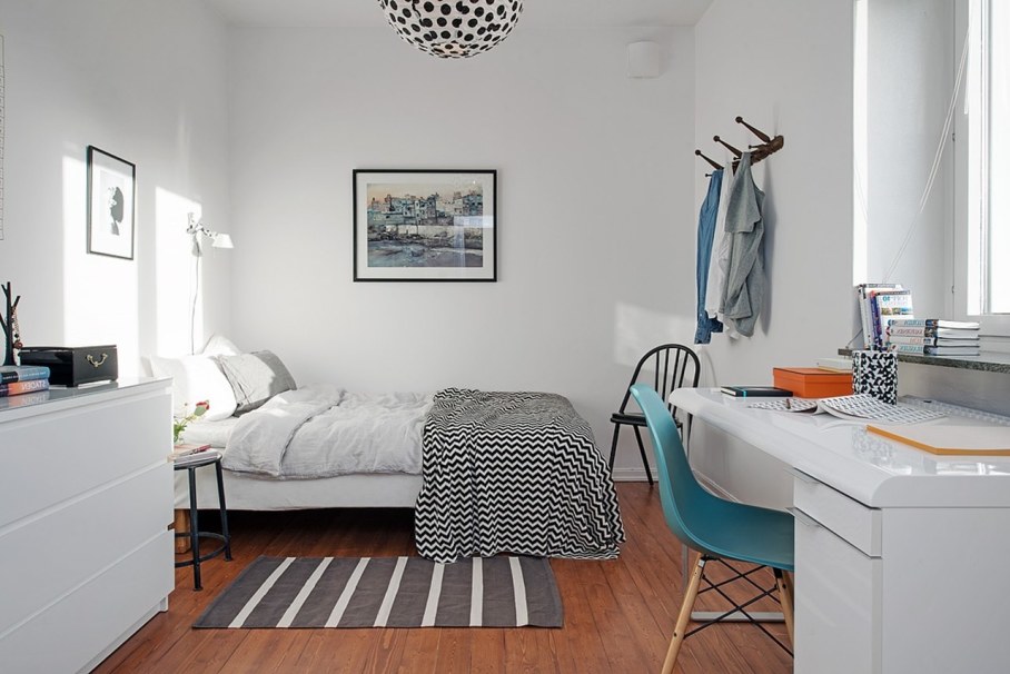 Bedroom design in Scandinavian style - minimalism and brevity