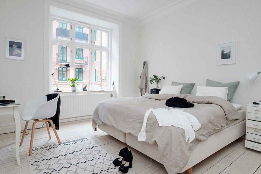 Bedroom design in Scandinavian style - naturalness and simplicity