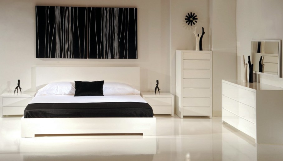 Bedroom interior in the modern style - Elegant decorations and minimalism