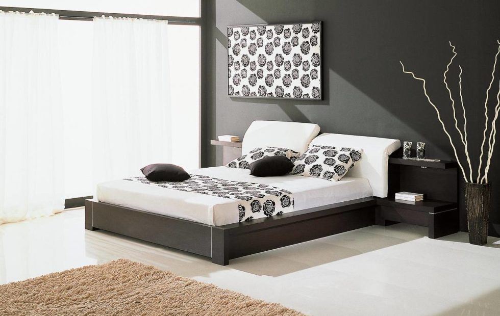 High-Tech Style Black and White bedroom design