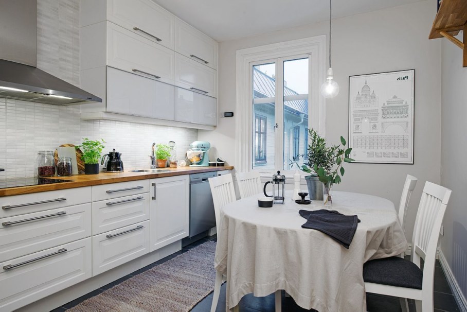 Scandinavian-style kitchen design - Do not also forget about bright details