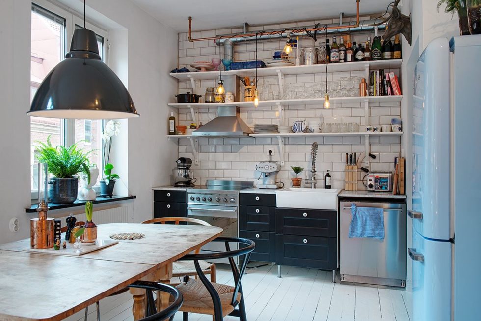Small Swedish Apartment - Kitchen in Scandinavian style loft