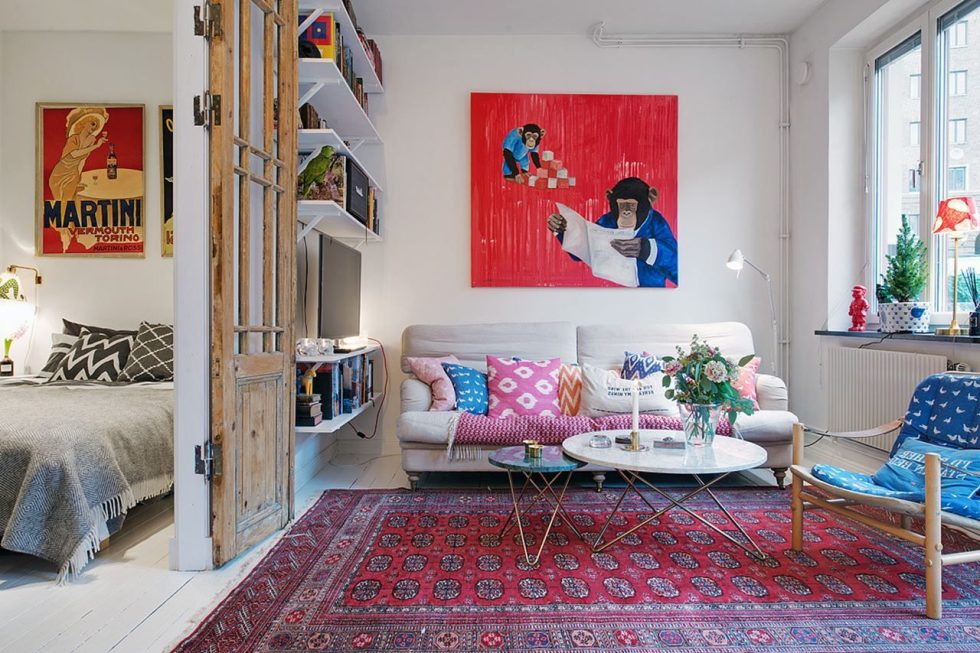Small Swedish Apartment - living room