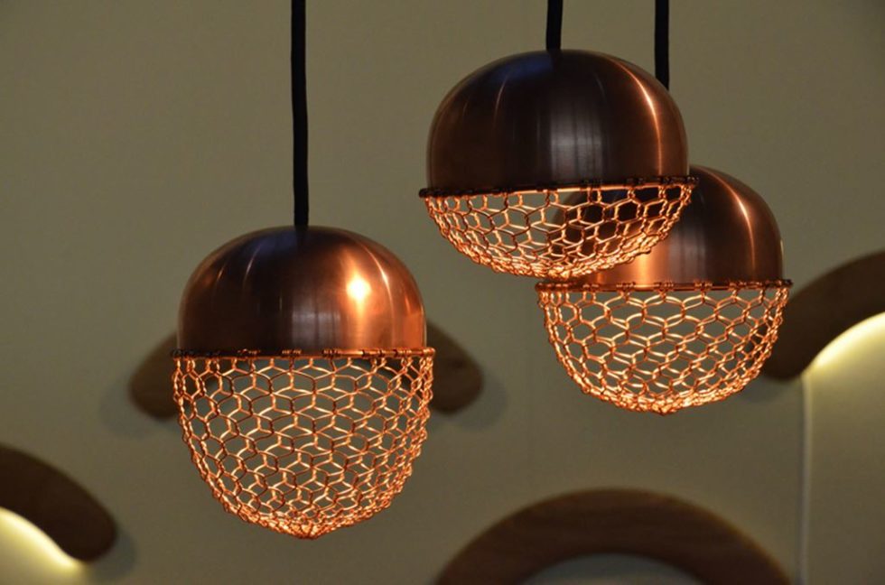 Copper lamps in the acorn form 1