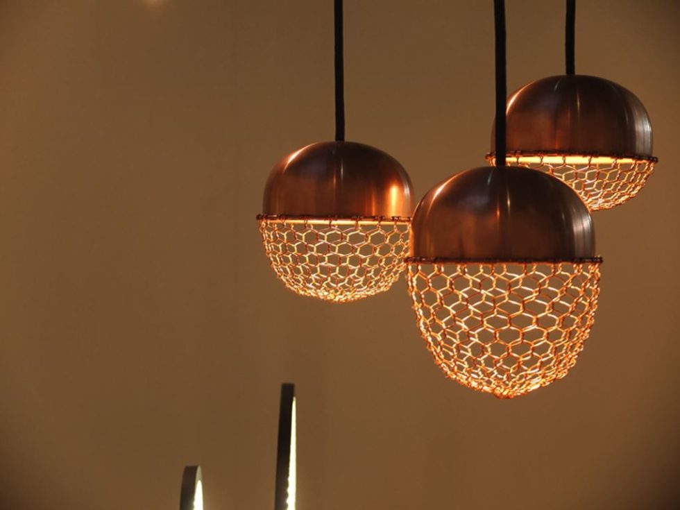 Copper lamps in the acorn form 3