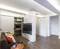 The sliding wall is a good way to expend the space of a small apartment