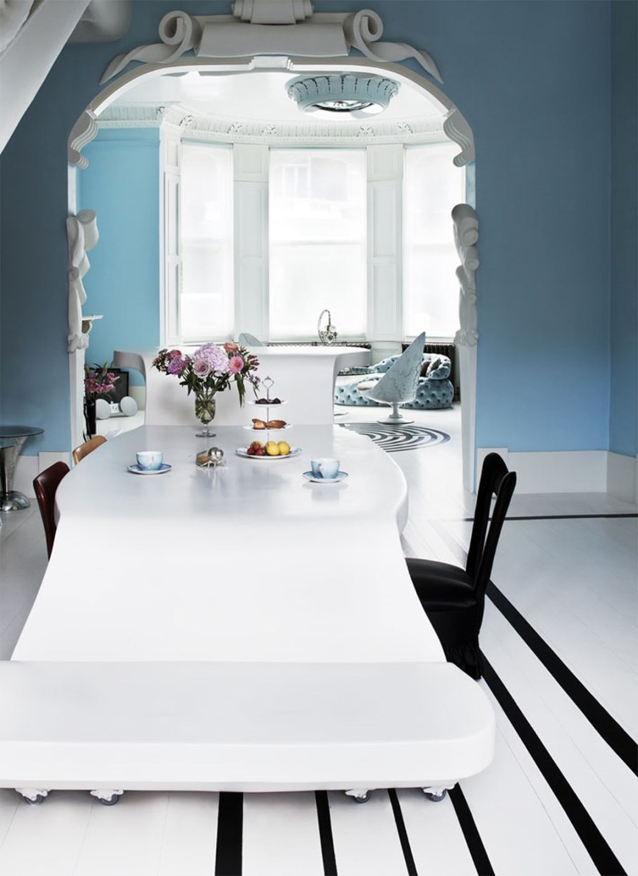 Mediterranean Interior of London Apartment - Dining room