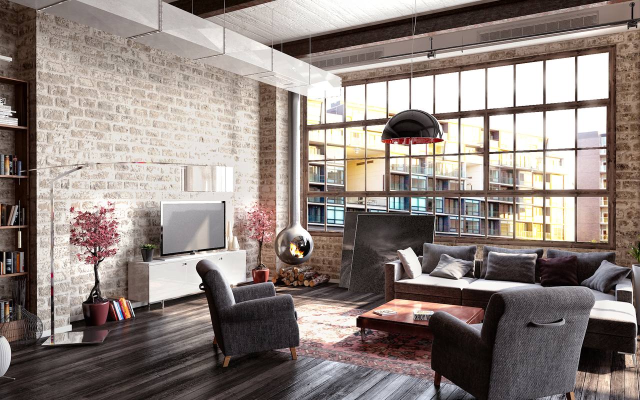 How to create a modern interior  in loft style