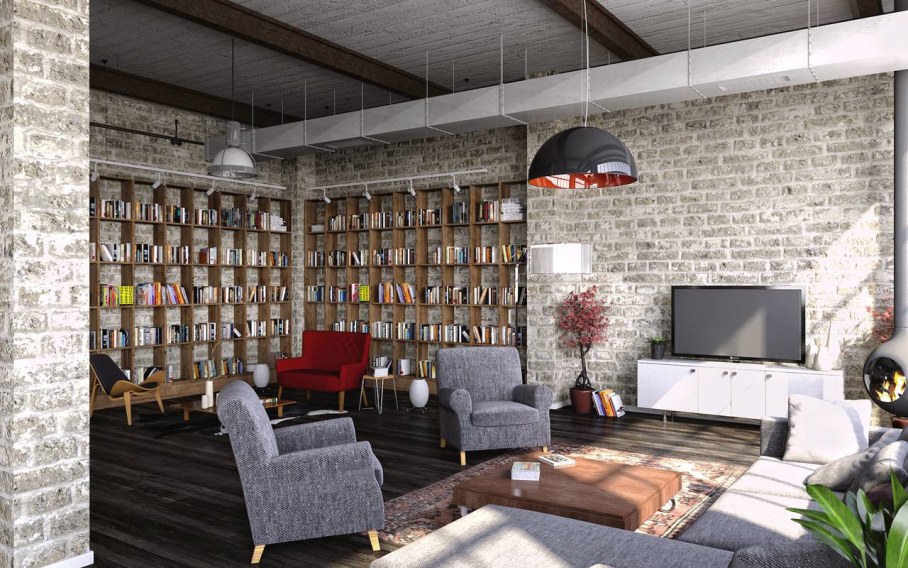 Modern interior in loft style - place to relax