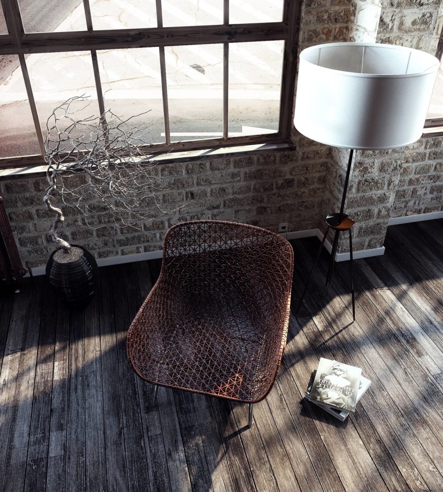 Modern interior in loft style - wicked chair