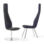 Poppe chair is very narrow with a high chair back