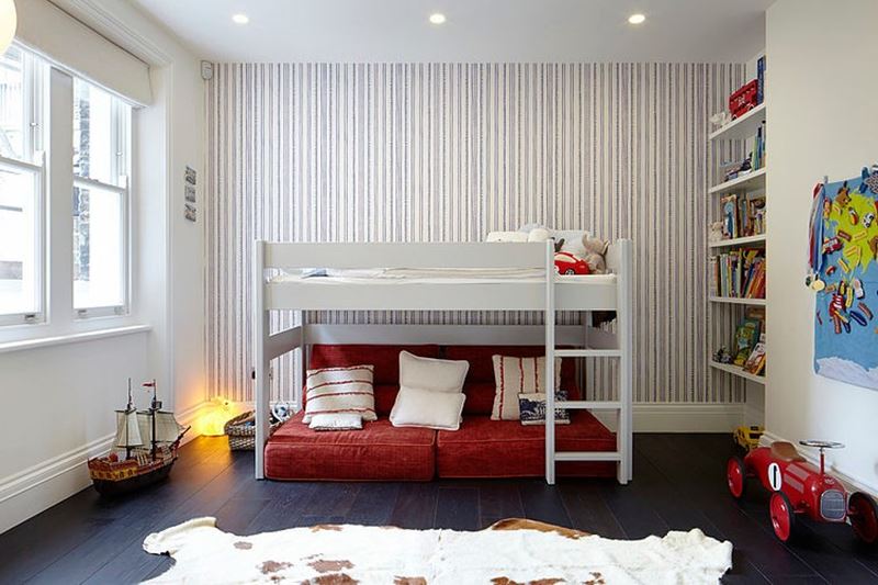 Stylish design of the three-storeyed residence in London - children's rooms - only user-friendly, organic materials