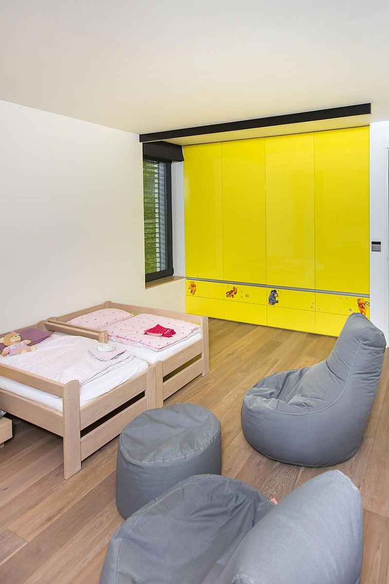 This modern three-story house - room for children